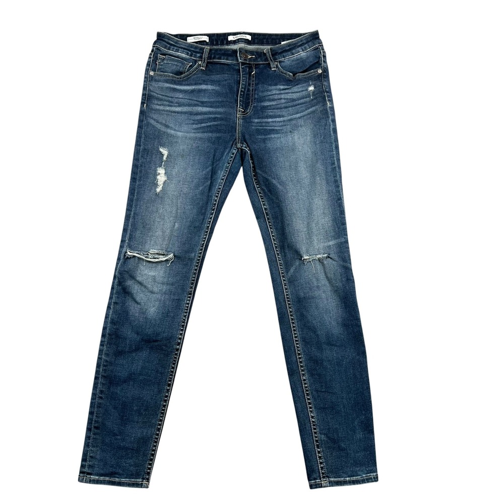 Vigoss Marley Skinny Jeans Women 29 Blue Distressed Medium Wash Denim